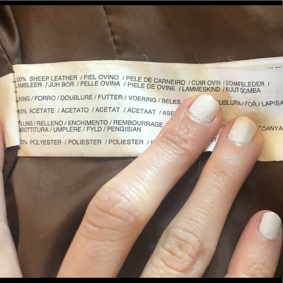 brown mango real leather jacket - Picture 4 of 16